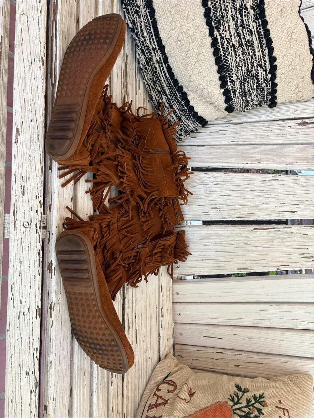 Minnetonka Brown Suede Fringe Over-the-Knee Boots